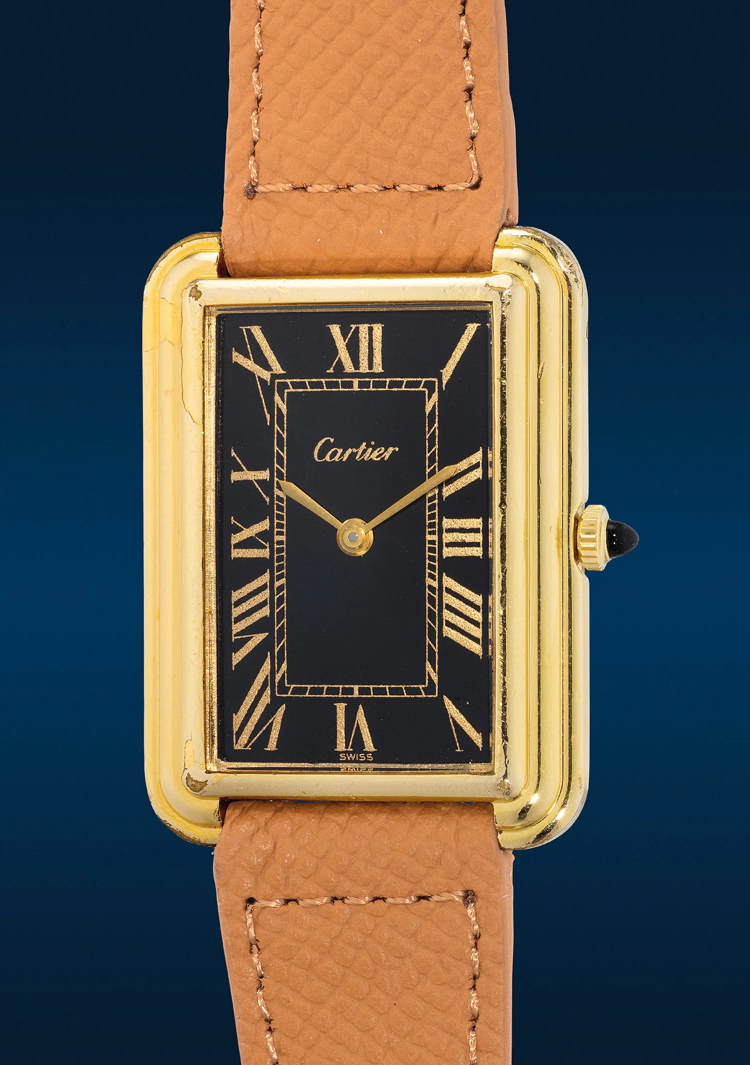 Cartier Tank 15716 37mm Gold-plated Black