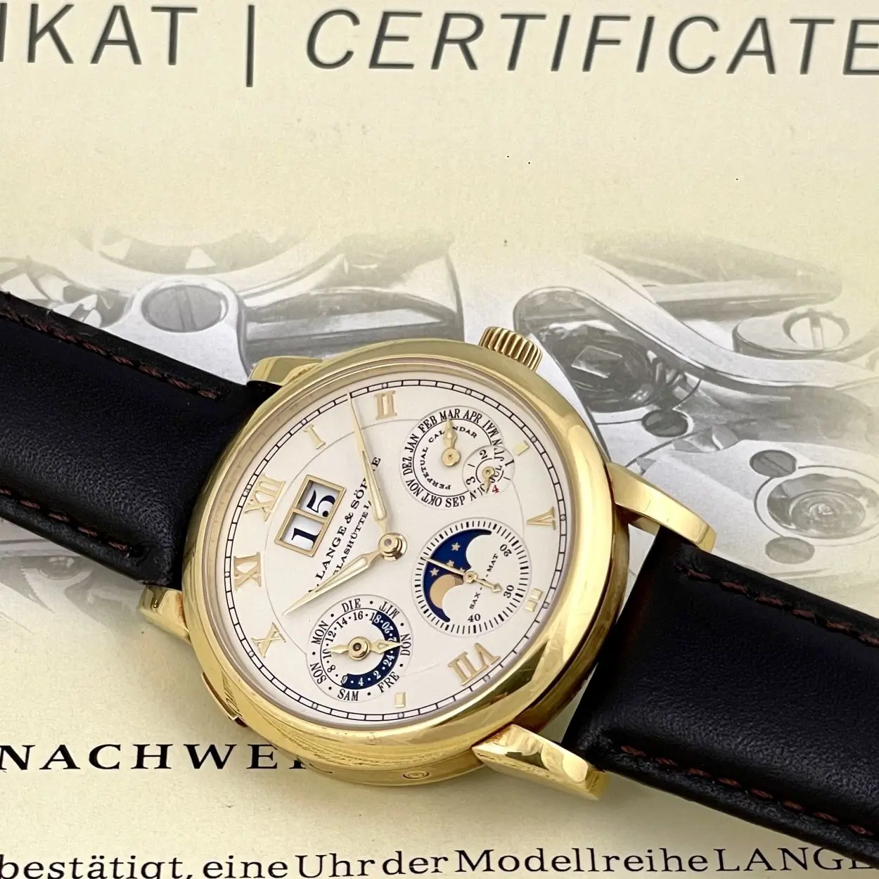 A. Lange & Söhne Langematik Perpetual 310.021 38.5mm Yellow gold Champagne 1