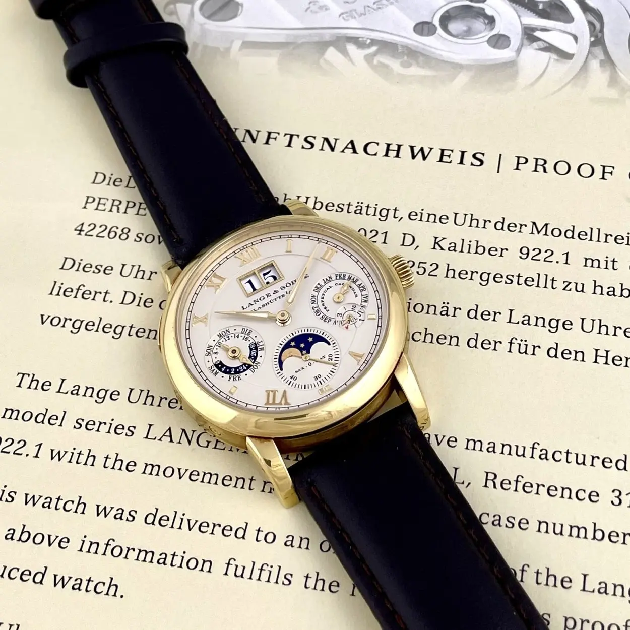 A. Lange & Söhne Langematik Perpetual 310.021 38.5mm Yellow gold Champagne 2