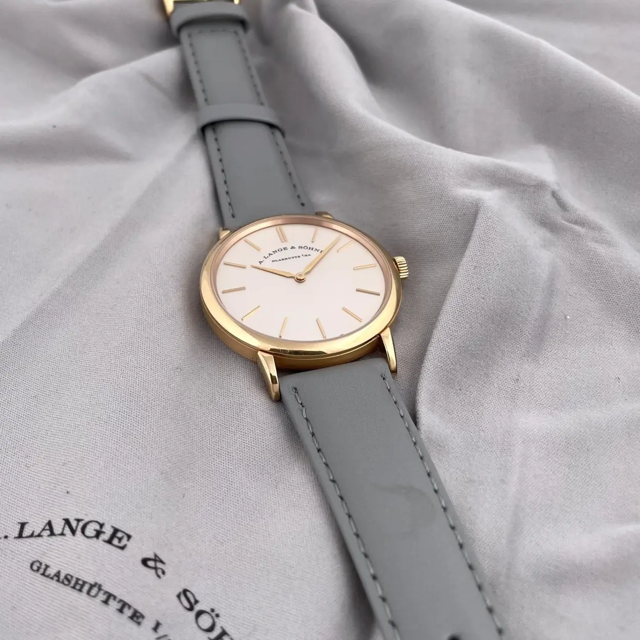 A. Lange & Söhne Saxonia 201.033 37mm Rose gold Silver 3