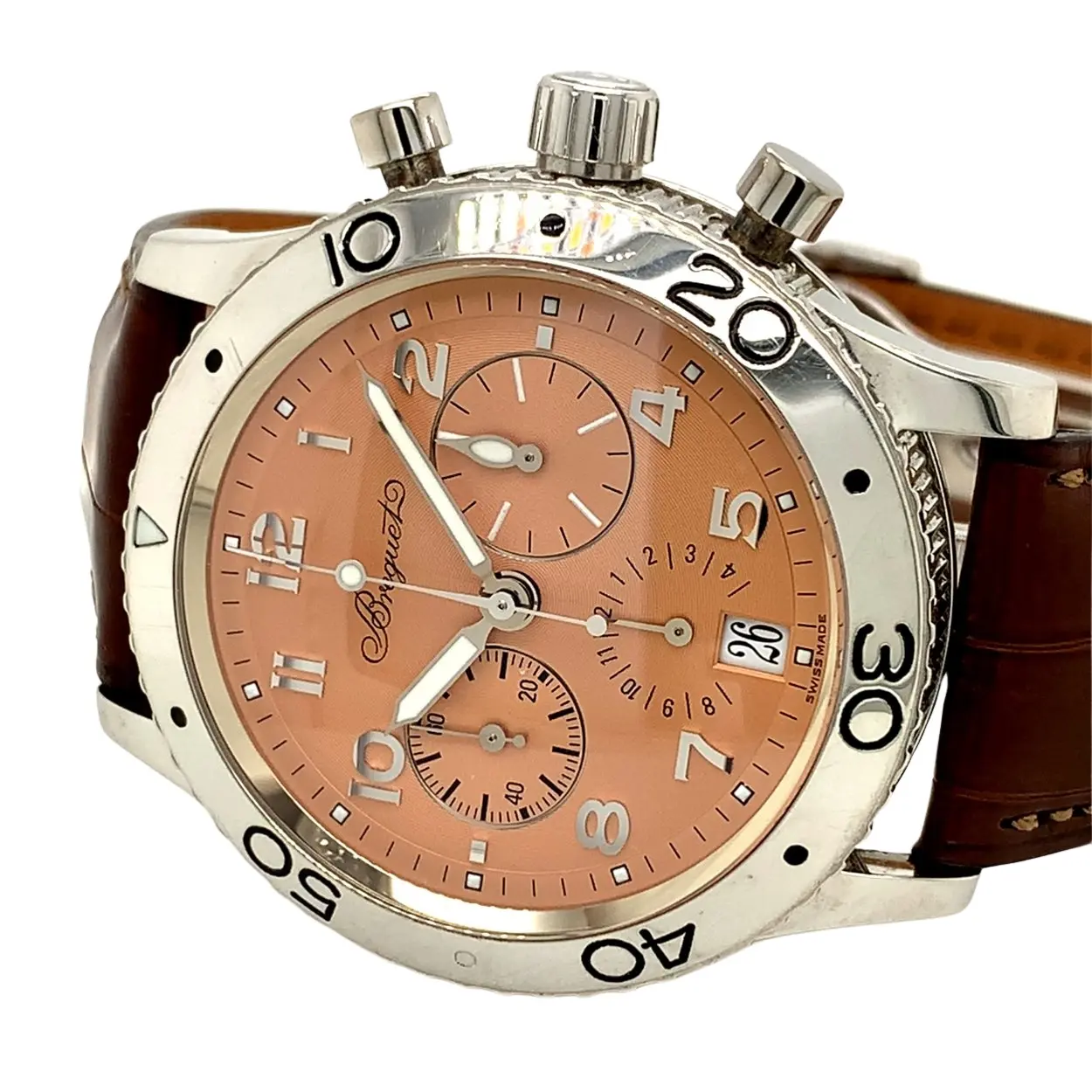 Breguet Type XX Transatlantique 3827 39mm Platinum Salmon 4