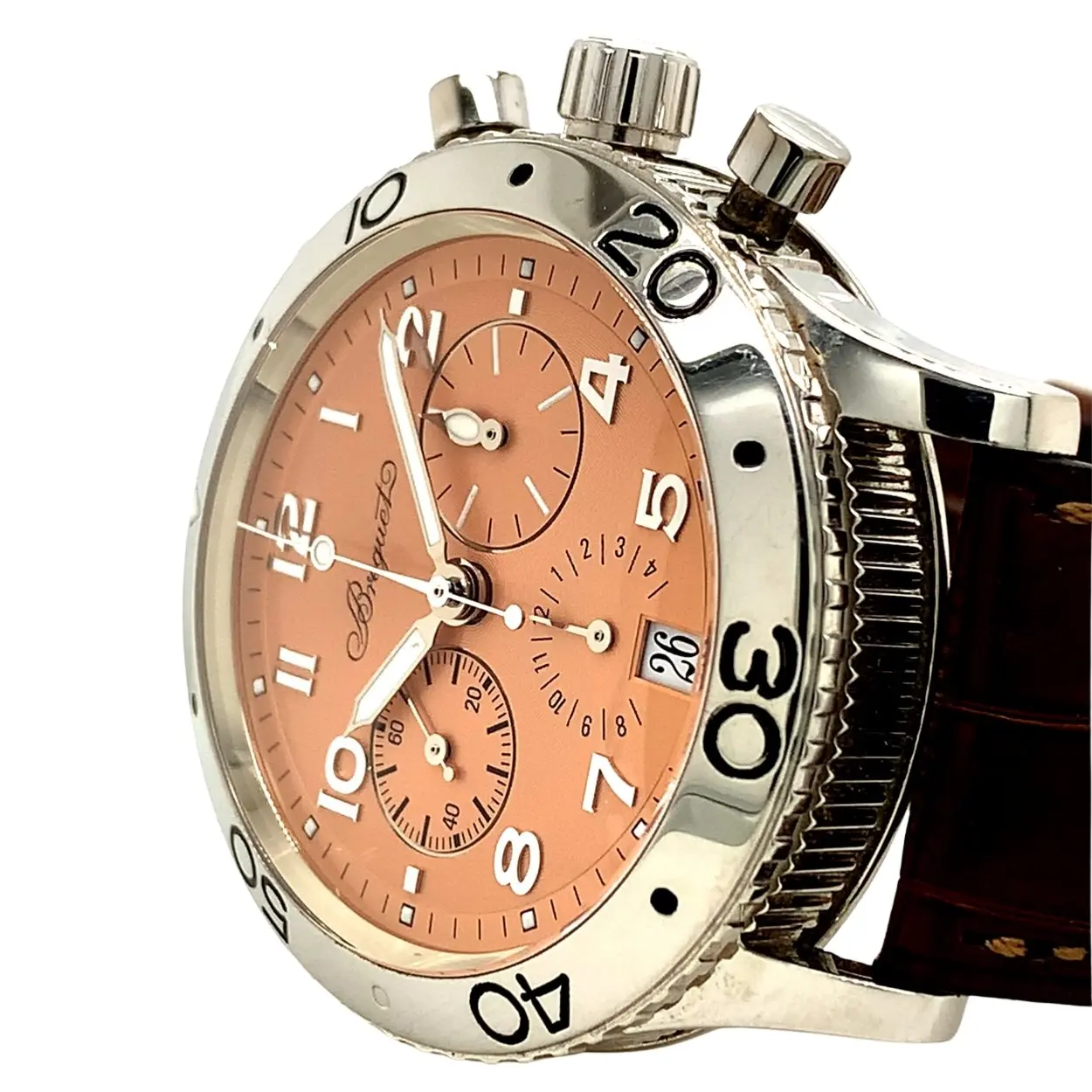 Breguet Type XX Transatlantique 3827 39mm Platinum Salmon 9