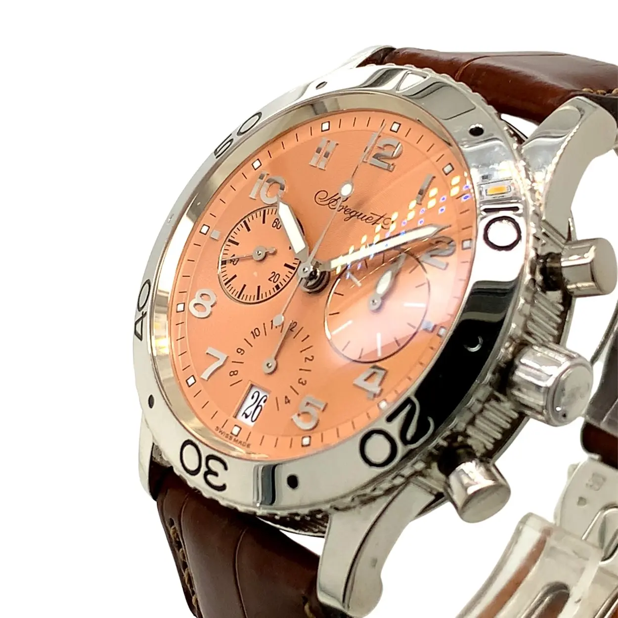 Breguet Type XX Transatlantique 3827 39mm Platinum Salmon 12