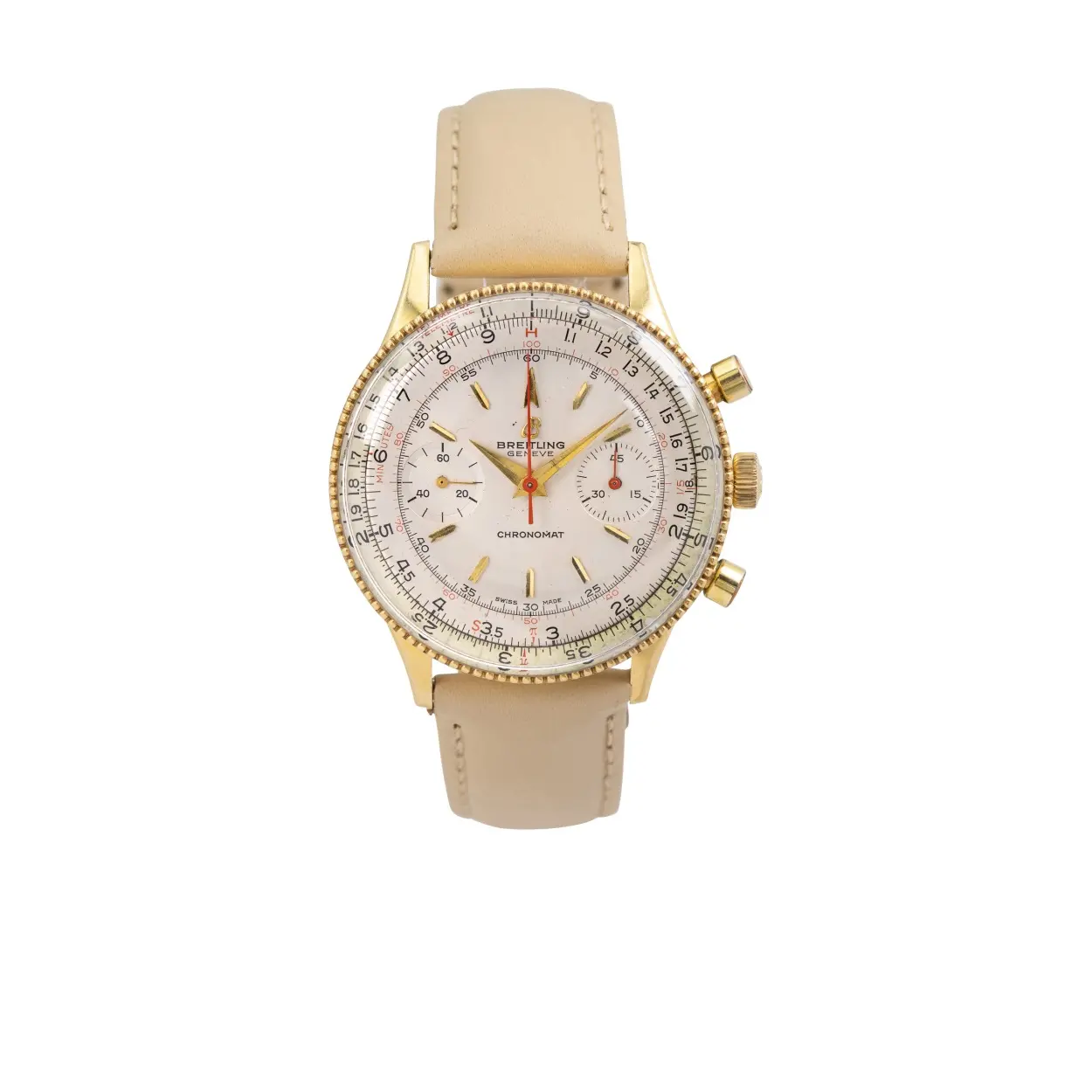 Breitling 808 37mm 18k gold Silver