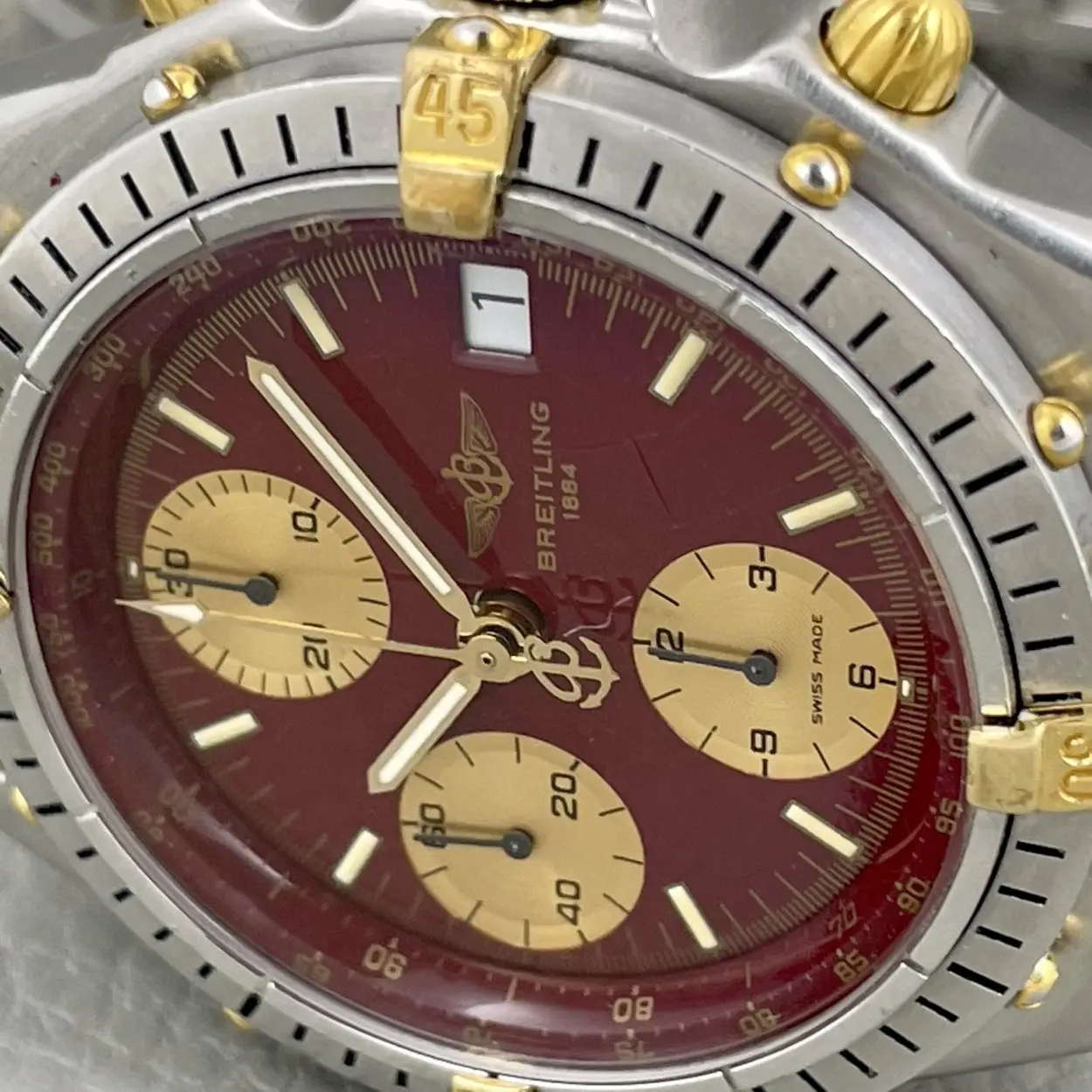 Breitling Chronomat B13047 39mm Steel & gold Burgundy 1