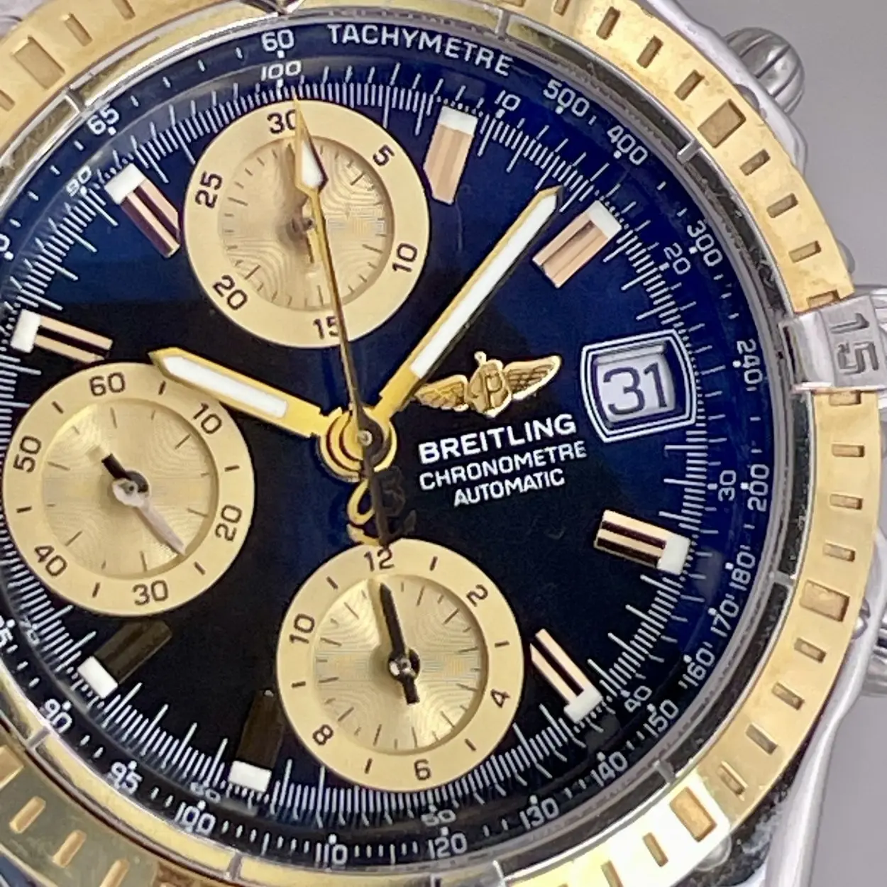 Breitling Chronomat D13352 39mm Yellow gold and stainless steel Black 1