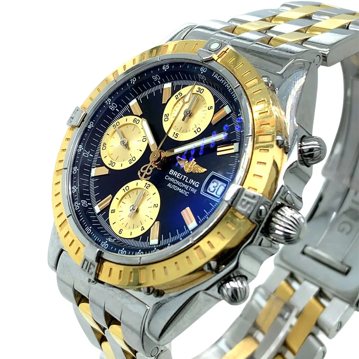Breitling Chronomat D13352 39mm Yellow gold and stainless steel Black 13