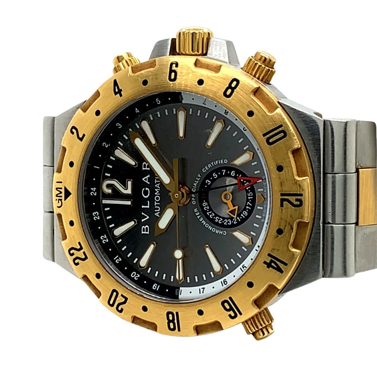 Bulgari Diagono Professional GMT GMT 40 SG 40mm Yellow gold and Stainless steel Anthracite 1