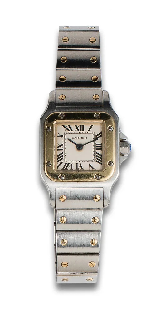 Cartier Santos 1567 24mm Yellow gold and Stainless steel White