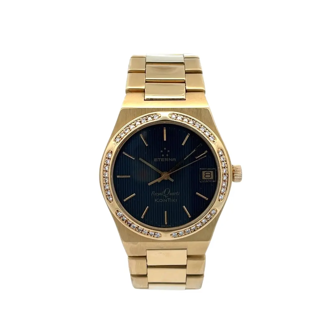 Eterna Kontiki 729 1505 68 35mm Yellow gold and Diamond Anthracite 12