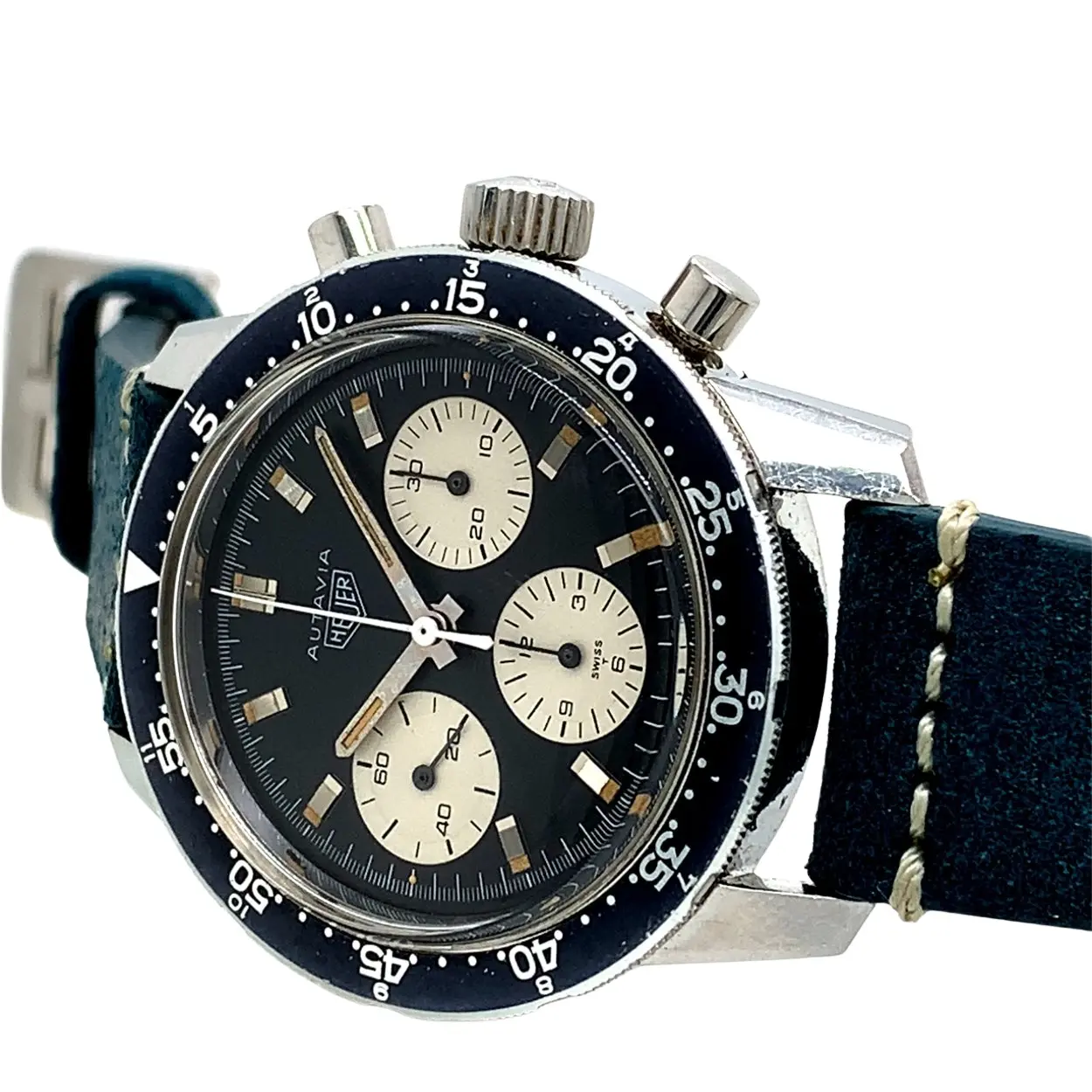 Heuer Autavia 2446C 40mm Stainless steel Black and white 5