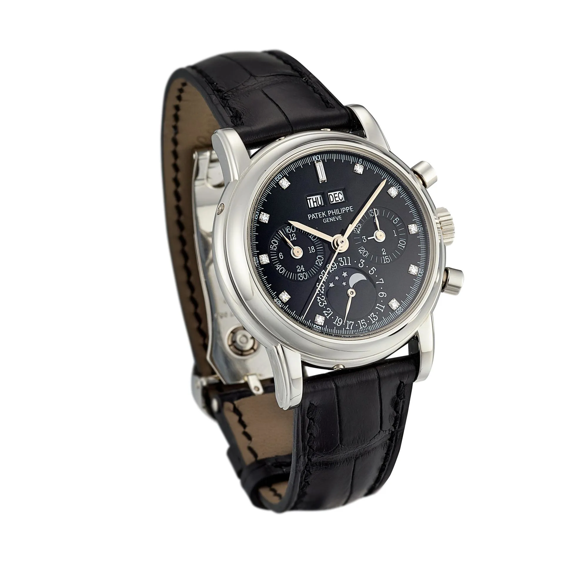 Patek Philippe Perpetual Calendar Chronograph 3970EP 36mm Platinum Black 6