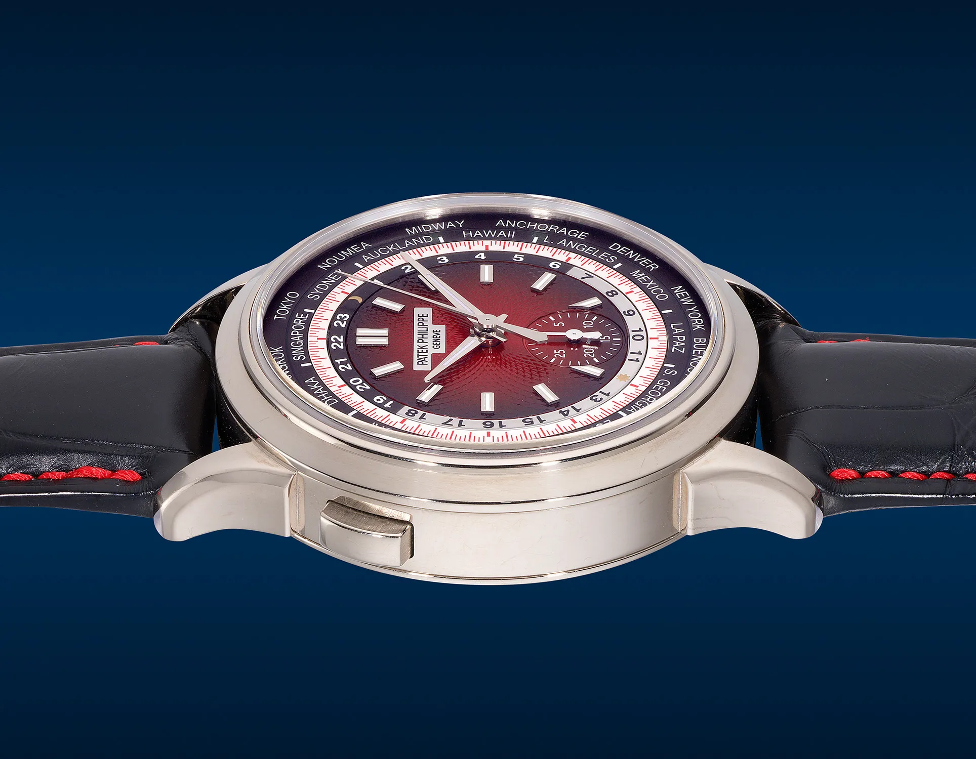 Patek Philippe World Time Chronograph 5930G-011 39.5mm White gold Red 4