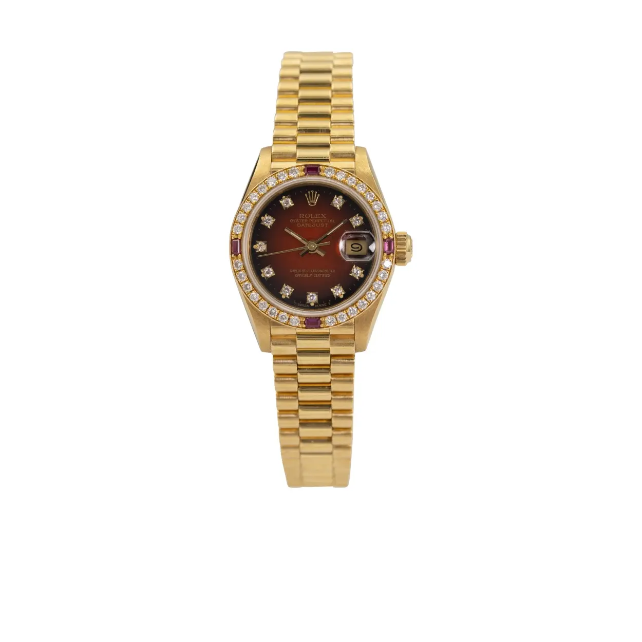 Rolex Lady-Datejust 69068 26mm Yellow gold Red