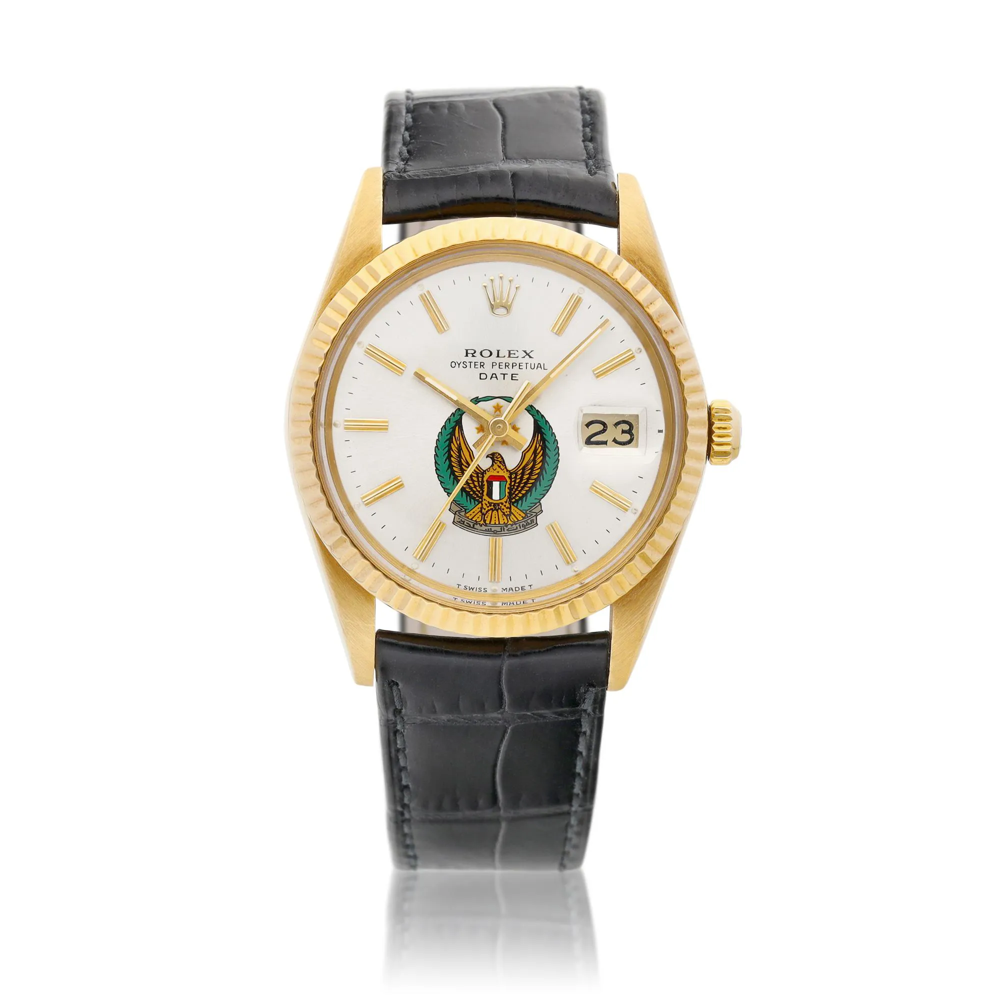 Rolex Oyster Perpetual Date 15038 34mm Yellow gold Silver