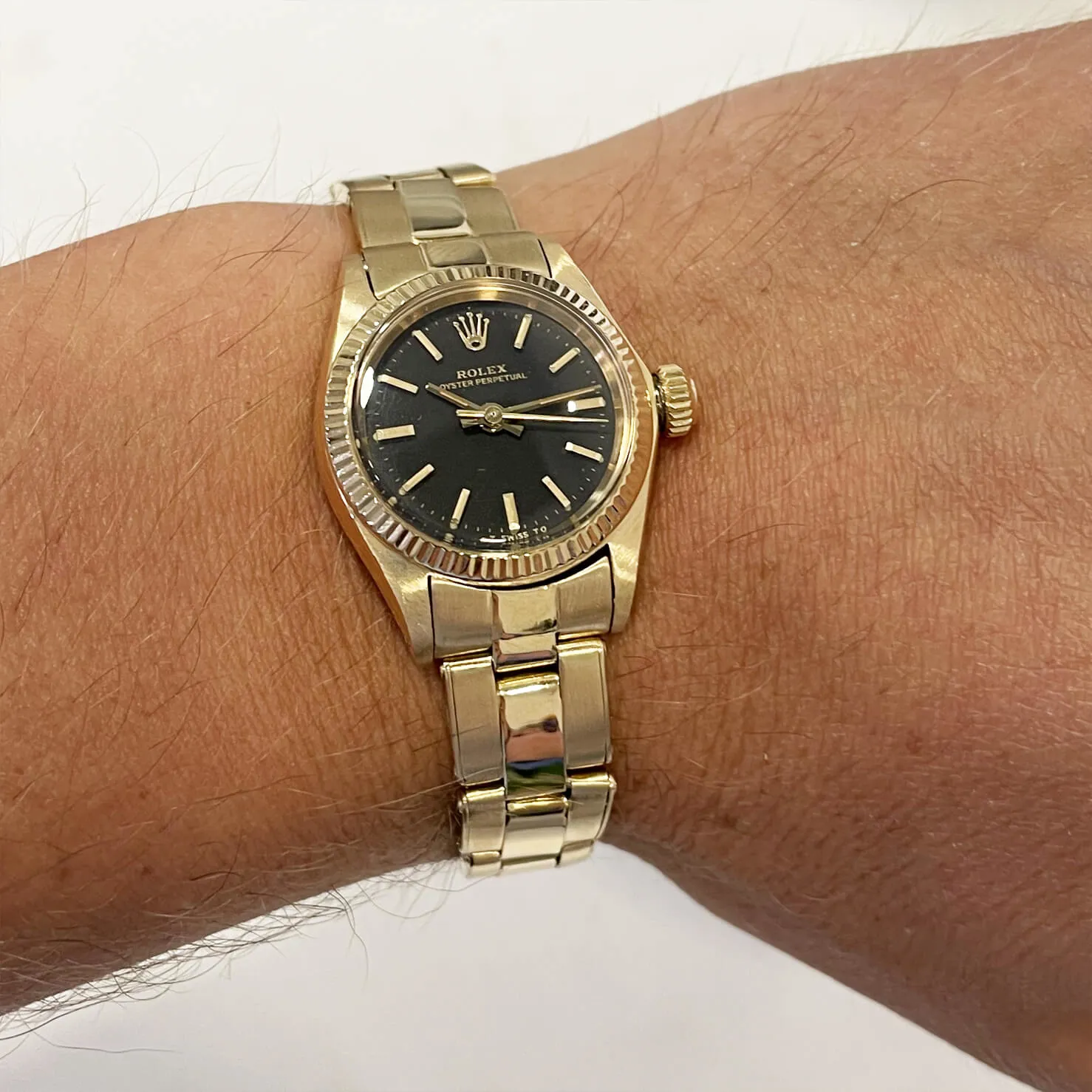 Rolex Oyster Perpetual 6719 26mm Oro giallo 18kt nero 6