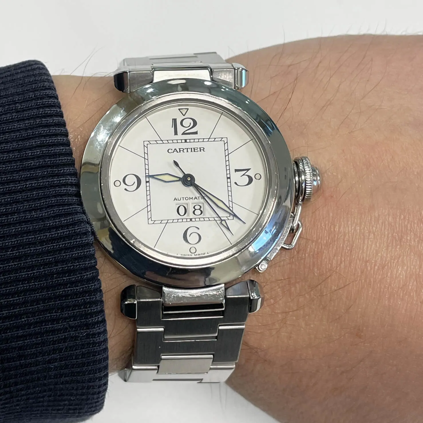 Cartier Pasha C 2475 35mm Acciaio bianco 4