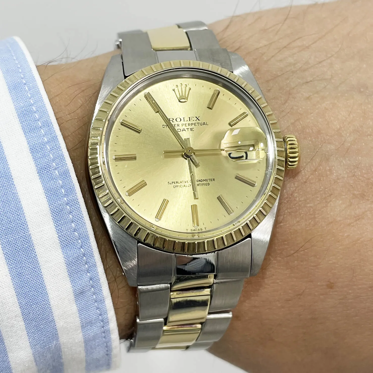 Rolex Oyster Perpetual Date 1500 34mm Acciaio e oro oro 6