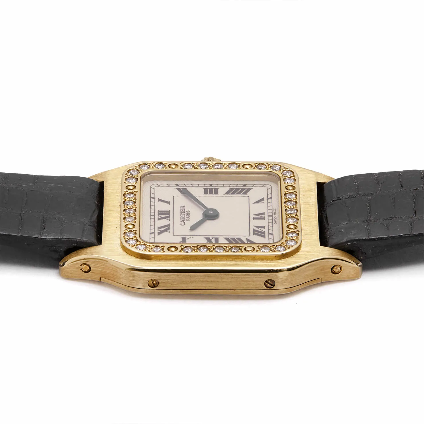 Cartier Santos Dumont 821053 22.5mm Oro giallo 18kt e diamanti bianco 1