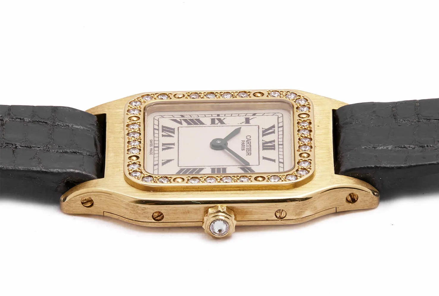 Cartier Santos Dumont 821053 22.5mm Oro giallo 18kt e diamanti bianco 2