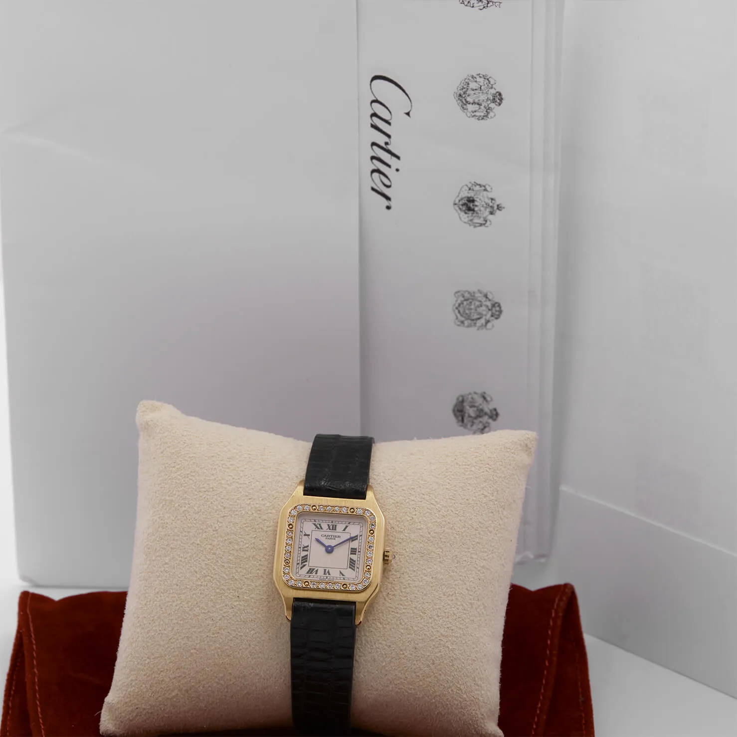 Cartier Santos Dumont 821053 22.5mm Oro giallo 18kt e diamanti bianco 4