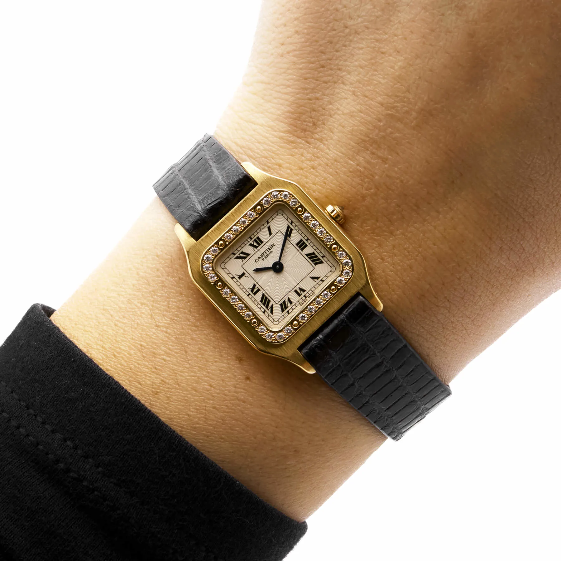 Cartier Santos Dumont 821053 22.5mm Oro giallo 18kt e diamanti bianco 8