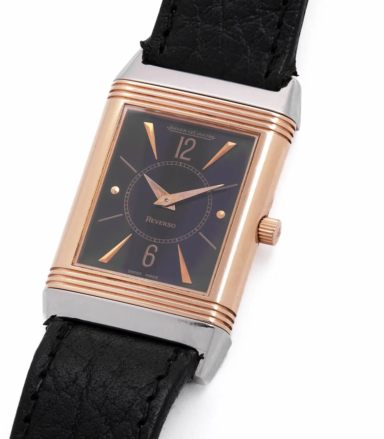 Jaeger-LeCoultre Reverso Classique 250.4.86 23mm Acciaio e oro rosa nero