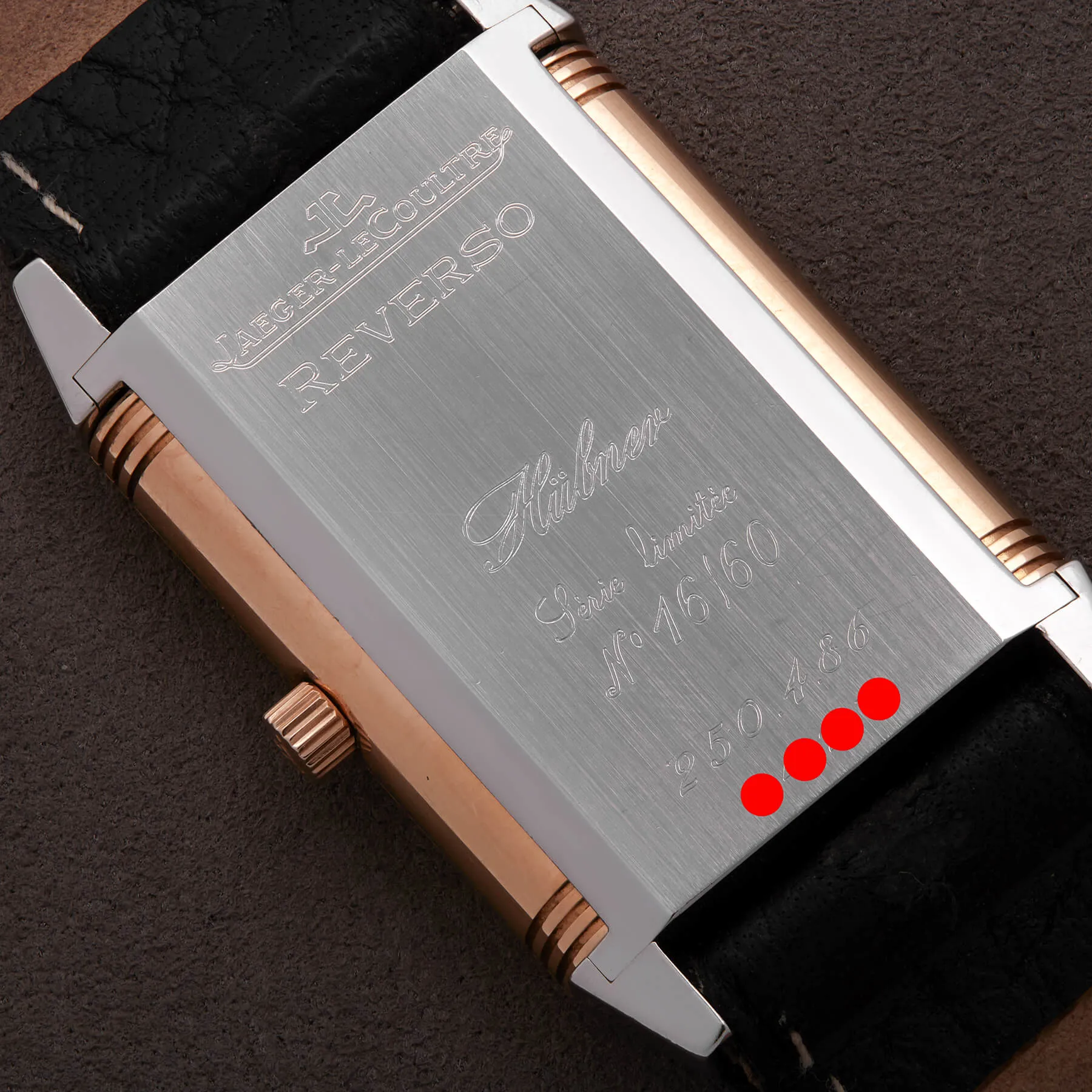 Jaeger-LeCoultre Reverso Classique 250.4.86 23mm Acciaio e oro rosa nero 4