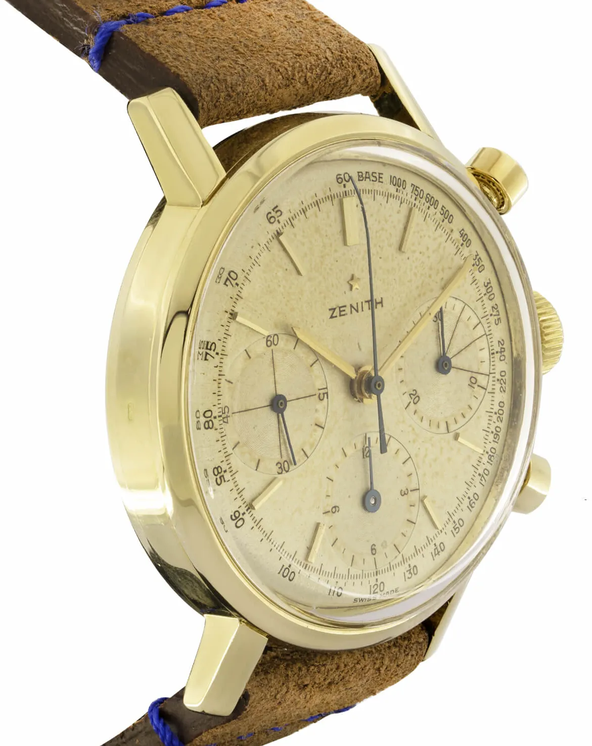 Zenith Tricompax 37mm Oro giallo 18kt panna 2