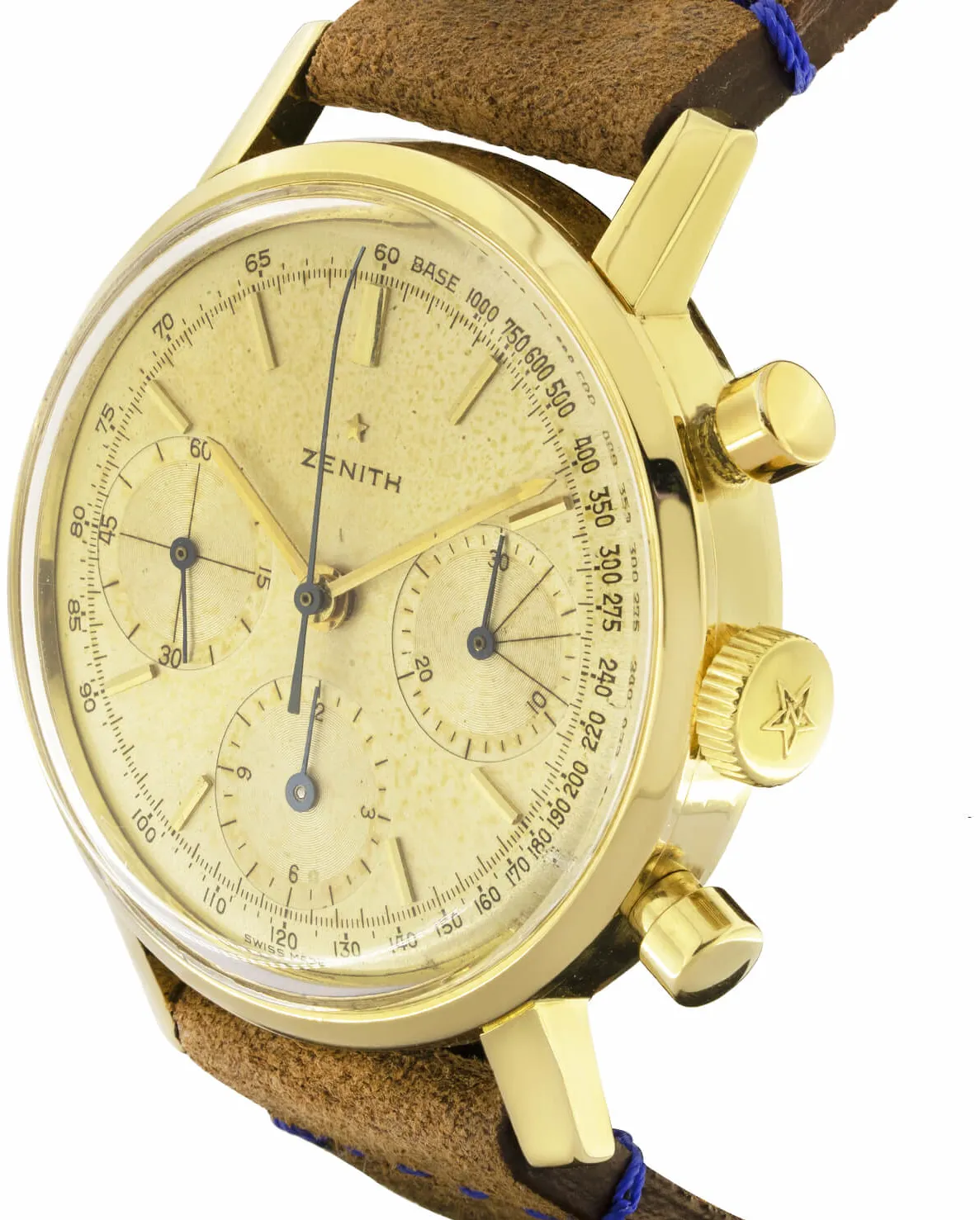 Zenith Tricompax 37mm Oro giallo 18kt panna 3