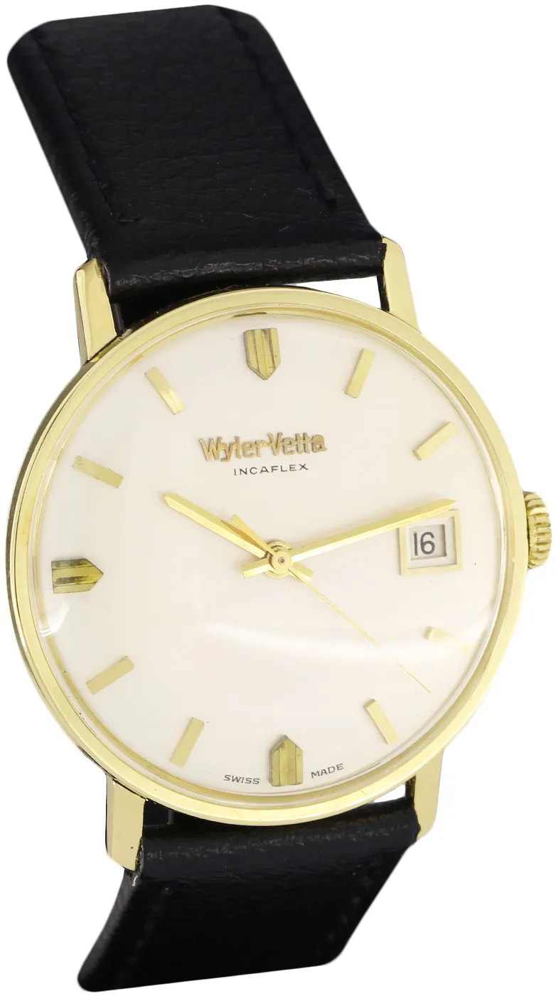 Wyler Vetta Incaflex 8502 34mm Oro 18 kt Bianco 1