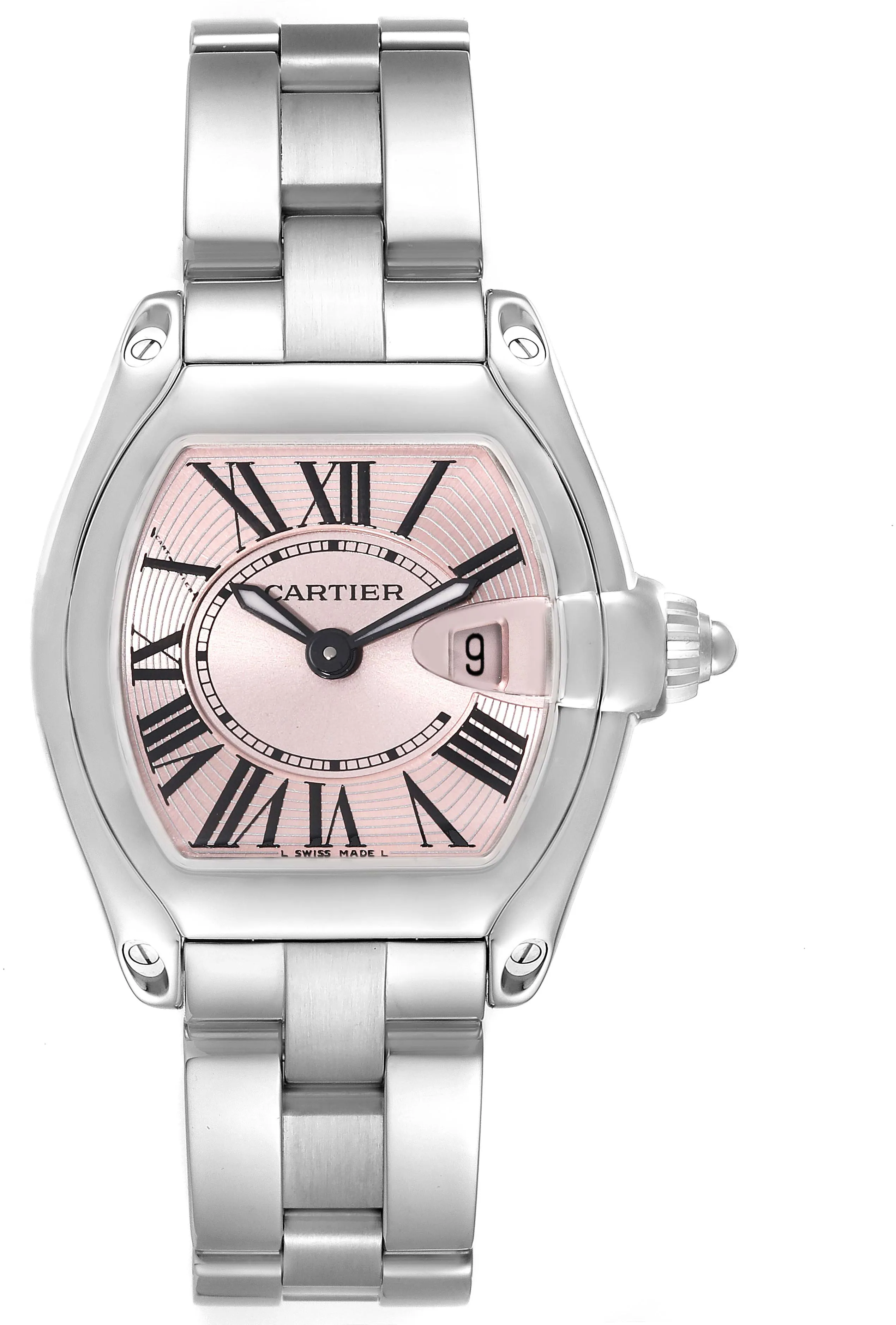 Cartier Roadster W62017V3 36mm Stainless steel Pink sunray effect 1