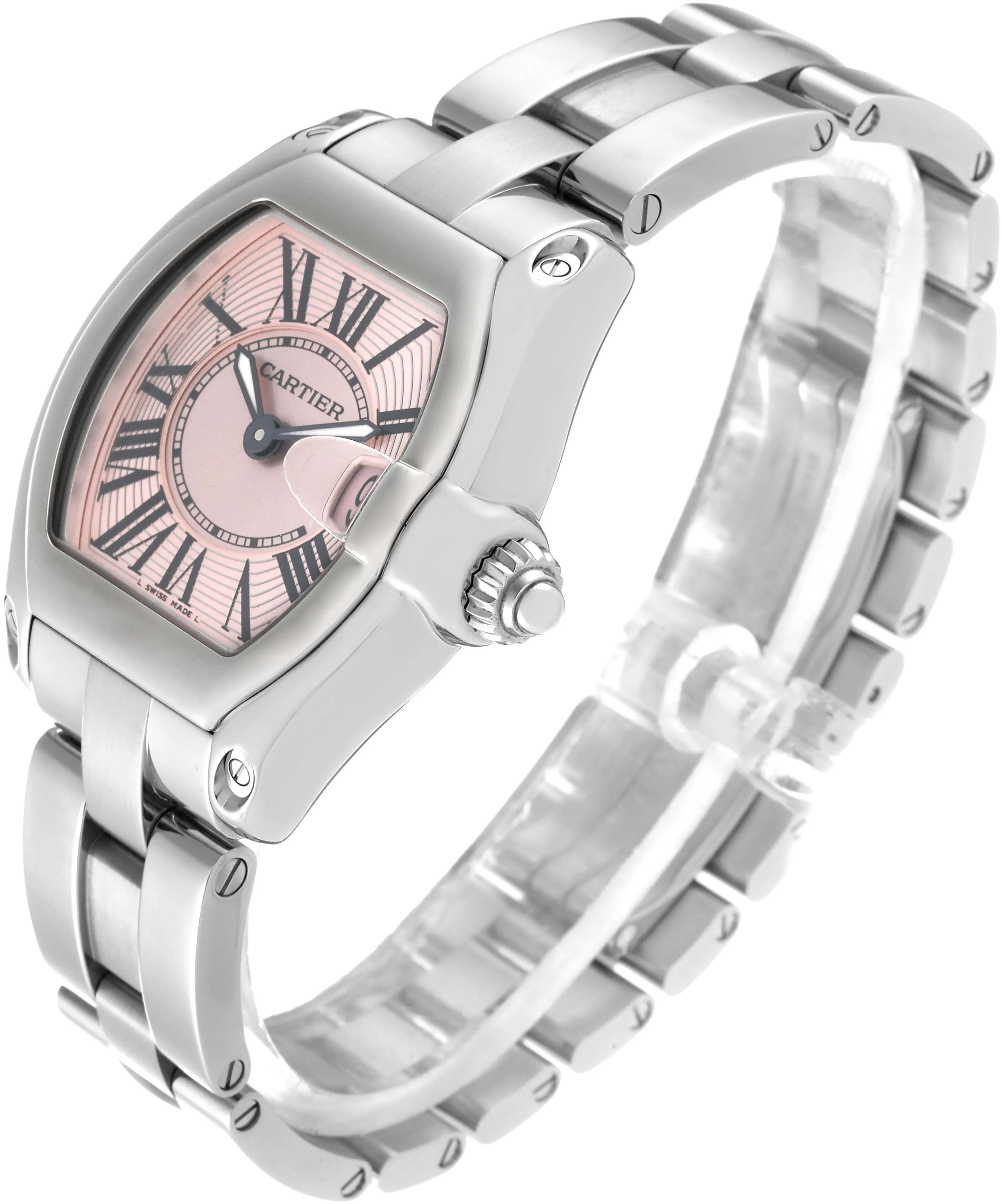 Cartier Roadster W62017V3 36mm Stainless steel Pink sunray effect 3