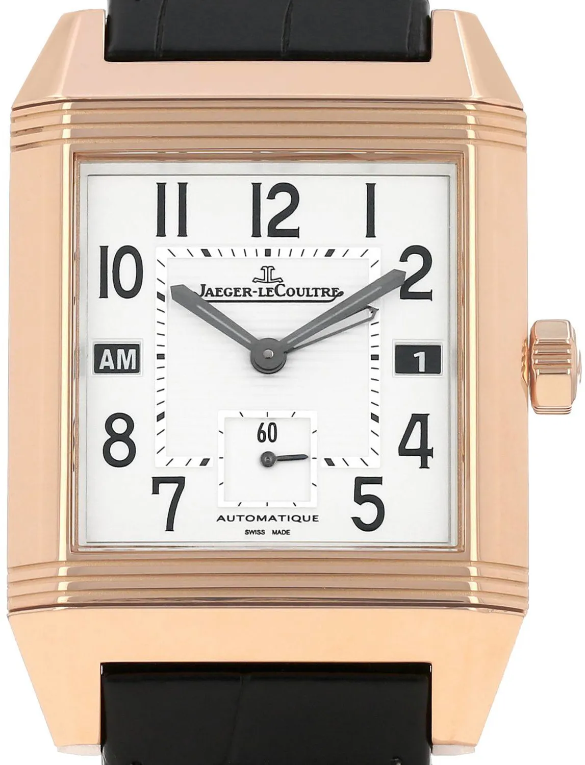 Jaeger-LeCoultre Reverso Squadra Hometime 2444910 35mm Rose gold Silver