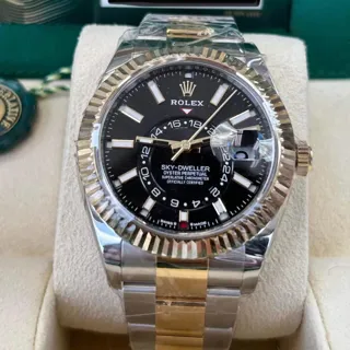 Rolex Sky-Dweller 336933-0003 Yellow gold and Stainless steel Black