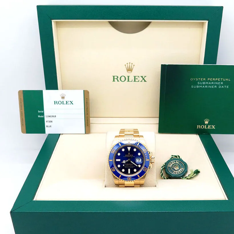 Rolex Submariner Date 116618LB-0003 40mm Yellow gold Blue 4