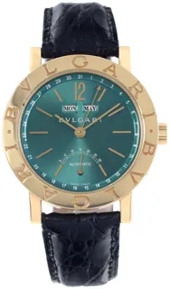 Bulgari Diagono BB 38 GL AC 18k yellow gold Green