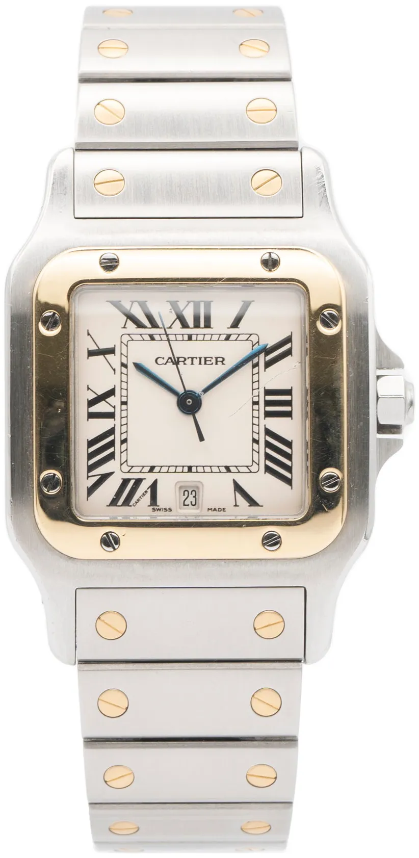 Cartier Santos W20011C4 28.5mm Yellow gold and Stainless steel White