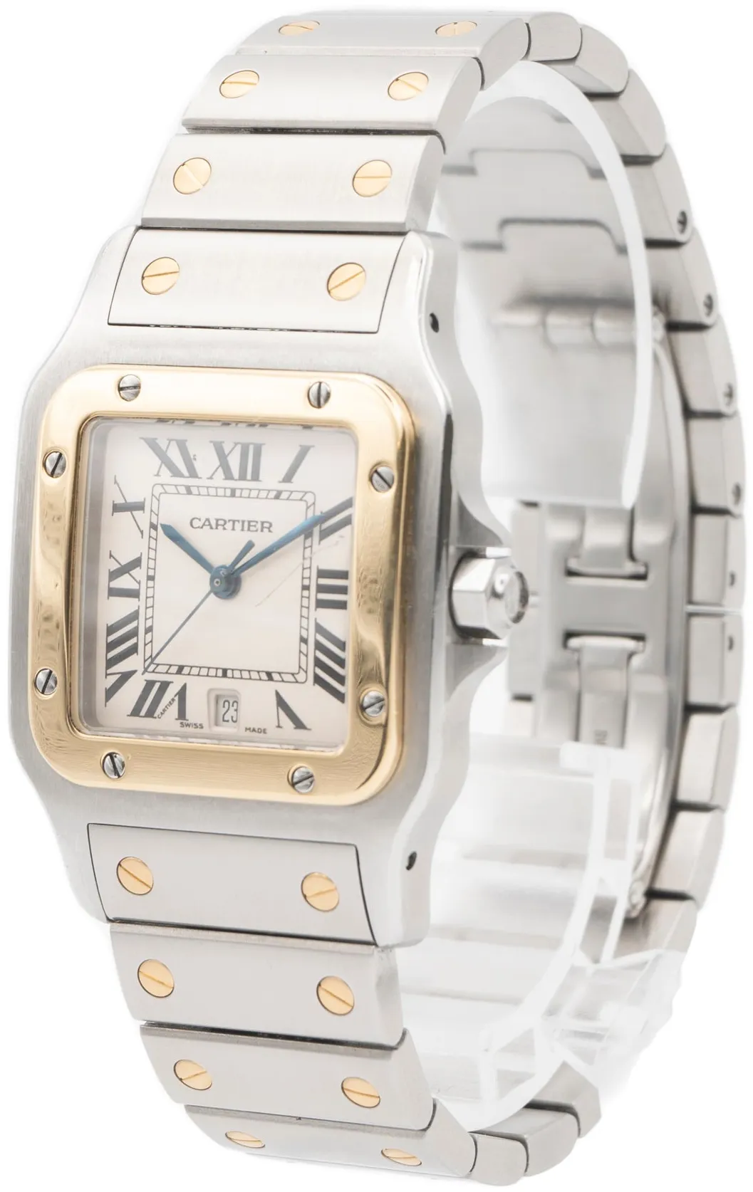 Cartier Santos W20011C4 28.5mm Yellow gold and Stainless steel White 1