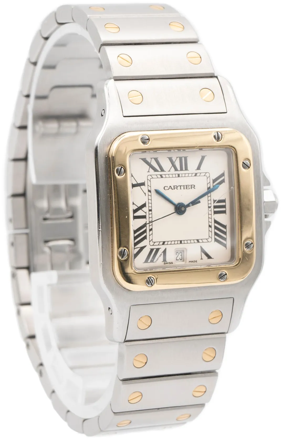 Cartier Santos W20011C4 28.5mm Yellow gold and Stainless steel White 5