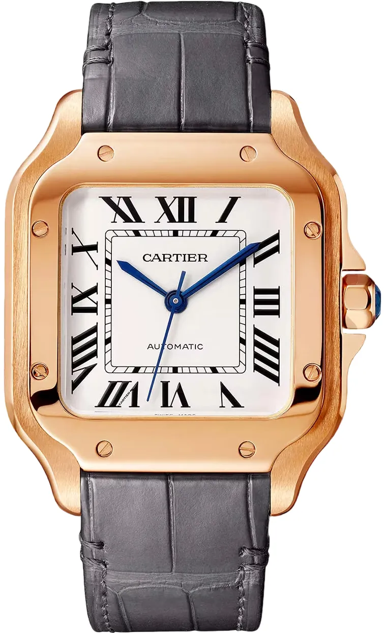 Cartier Santos WGSA0028 35mm Rose gold Opalin