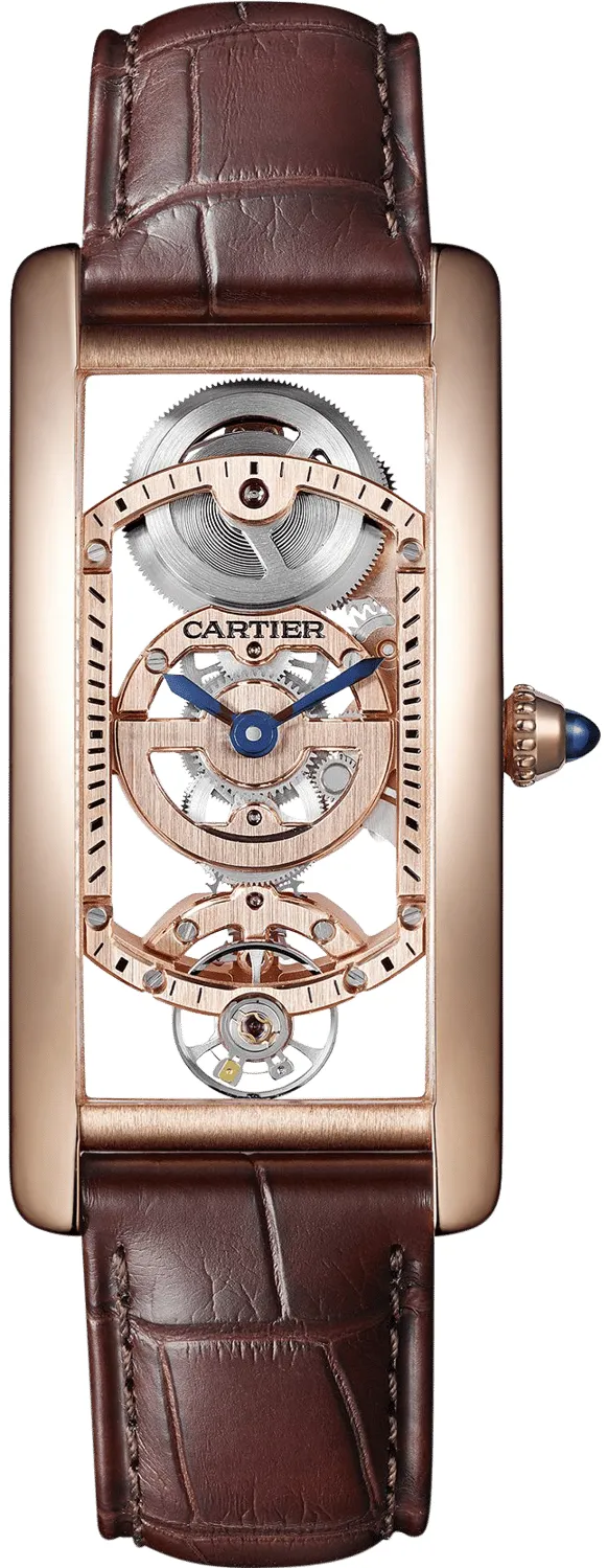 Cartier Tank Cintrée WHTA0008 23mm Rose gold Skeletonized