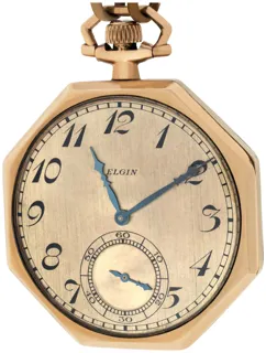 Elgin pocket watch Yellow gold Golden