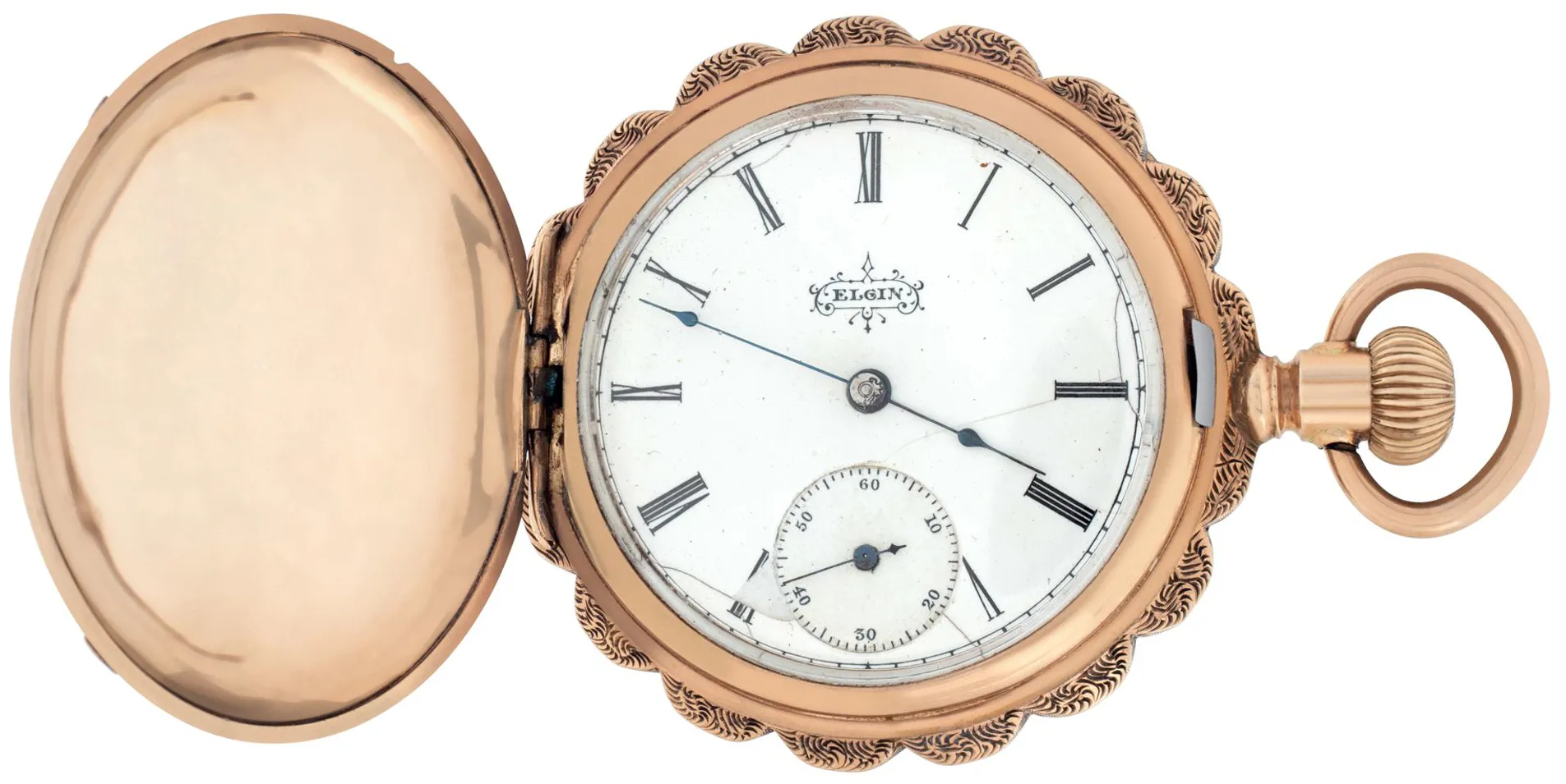 Elgin pocket watch 42mm Yellow gold White 1