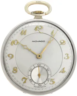 Movado pocket watch 7163 18k Silver