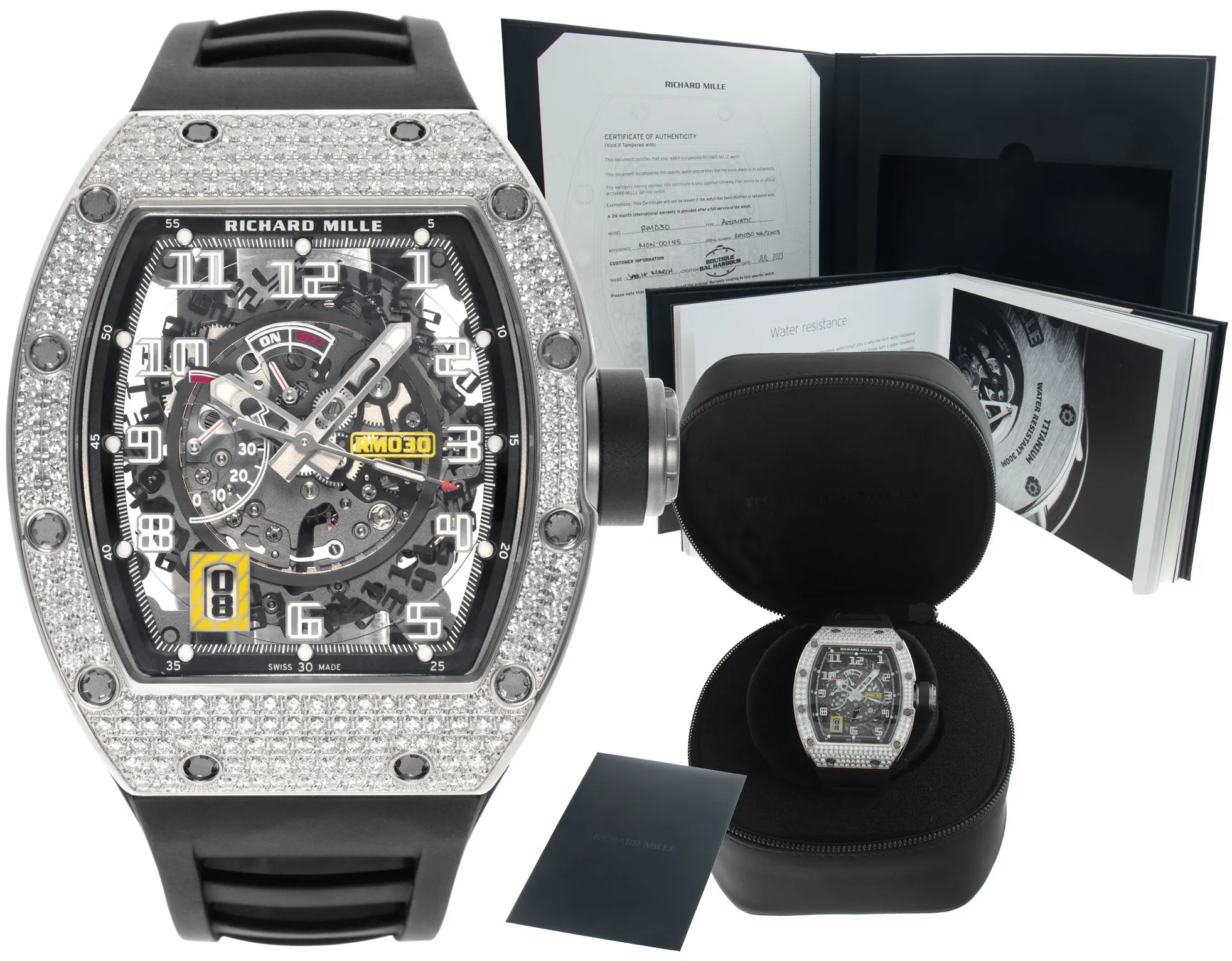 Richard Mille RM 030 RM30 43mm Titanium and White gold and 18k white gold Skeletonized 7