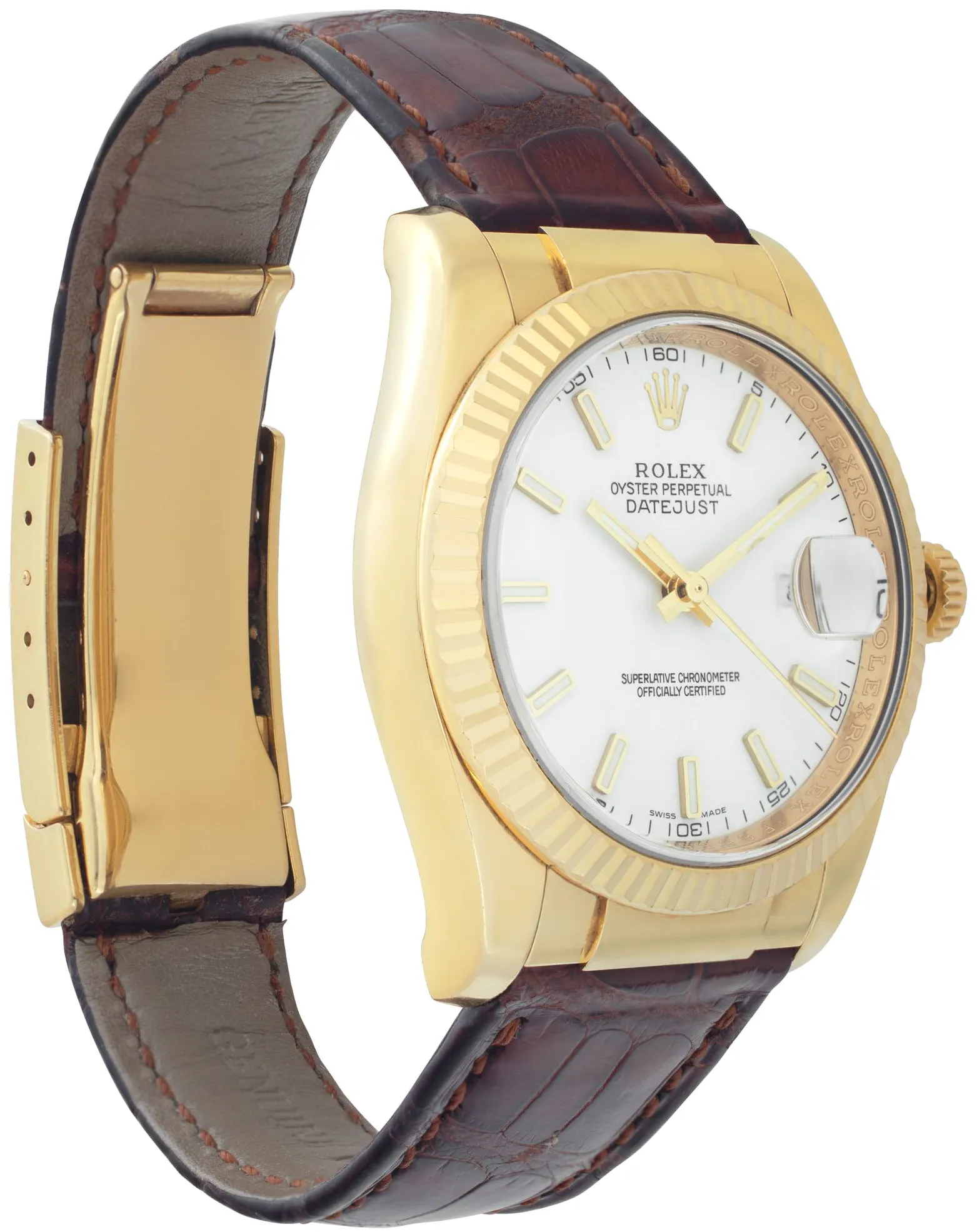 Rolex Datejust 116138 36mm Yellow gold White 2