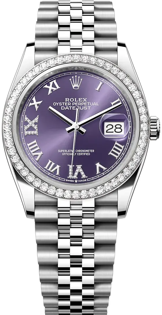 Rolex Datejust 126284RBR-0013 36mm White gold and Oystersteel Purple