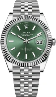 Rolex Datejust 41 126334-0028 White gold and Stainless steel Green