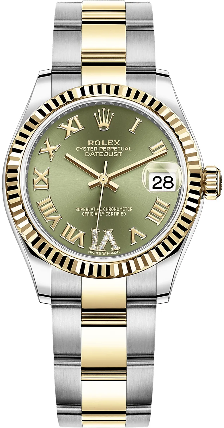 Rolex Datejust 31 278273-0015 31mm Yellow gold and Oystersteel Green